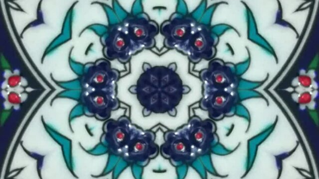 Ottoman Turkish Nicea Tile Design Kaleidoscopic Form