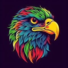 Obraz premium Eagle head mascot in bright vivid colors