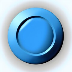 Simple blue 3d button isolated on white