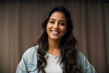 Fototapeta premium Portrait of indian woman with staring face