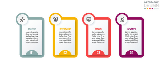 Infographic template business concept with step.
