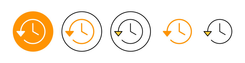 History icon set for web and mobile app. recent event history sign and symbol