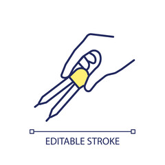 2D editable architect costs icon representing construction cost, isolated vector, multicolor thin line illustration.