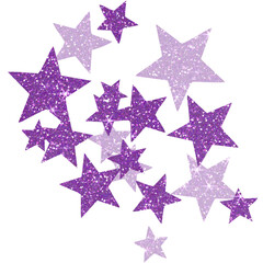 Purple star glitter on transparent backgroud. Design for decorating,background, wallpaper, illustration