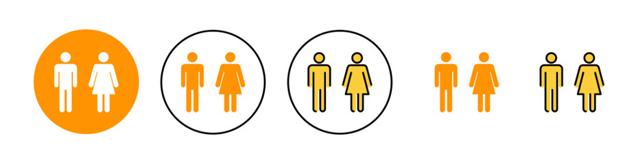 Man and woman icon set  for web and mobile app. male and female sign and symbol. Girls and boys