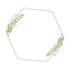 Luxurious frame, wreath with delicate branches of laurel leaves, eucalyptus leaves. Template for cards and invitations in boho style. Vector
