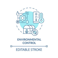 2D editable blue environmental control icon, monochromatic isolated vector, integrated pest management thin line illustration.