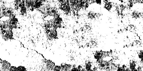 Black and white Dust overlay distress grungy effect paint. Black and white grunge seamless texture. Dust and scratches grain texture on white and black background.	