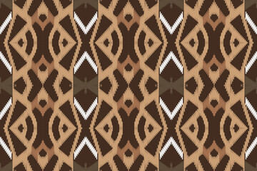 Ikat Fabric Paisley Embroidery Background. Ikat Design Geometric Ethnic Oriental Pattern traditional.aztec Style Abstract Vector illustration.design for Texture,fabric,clothing,wrapping,sarong.