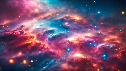 The vast and colorful galaxy, Nebella and sparkling stars far away in the universe. - obrazy, fototapety, plakaty