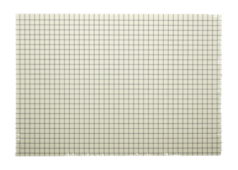 old a sheet of notebook paper with grid lines on transparent background png file