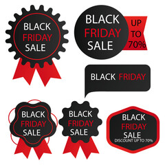 Black Friday sale inscription on abstract blots. Black Friday template