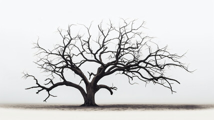 Fototapeta na wymiar Isolated tree with no leaves or dead tree