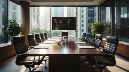 Fototapeta premium Office board room with television