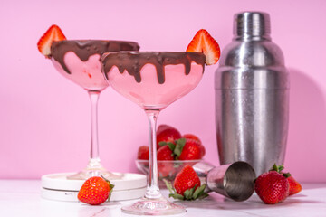 Sweet chocolate strawberry cocktail