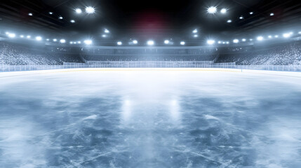 Hockey ice rink sport arena empty field - stadium - obrazy, fototapety, plakaty