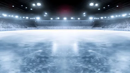 Fotobehang Hockey ice rink sport arena empty field - stadium © Planetz