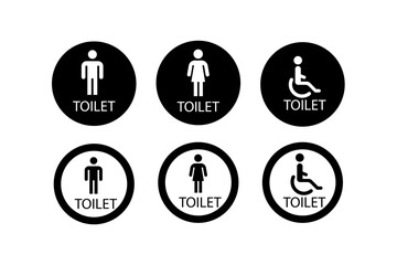 Toilet icons. Silhouette, black, toilet signs, toilet icons. Vector icons