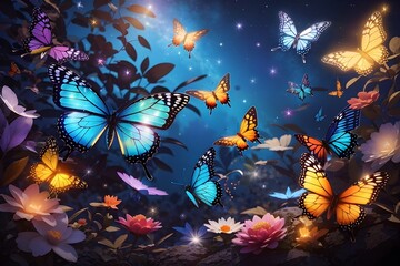 Fototapeta na wymiar Universal Energy Unleashed: Butterfly Magic..