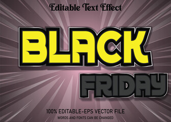 Fototapeta na wymiar Black Friday 3d editable text effect Black Friday Sale labels.