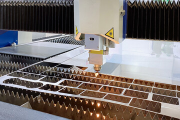 Modern automated laser cutting machine.