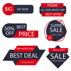 Modern sale banners and labels collection.