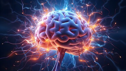 Electrified Neural Pathways: Luminescent Brain Activity. generative ai