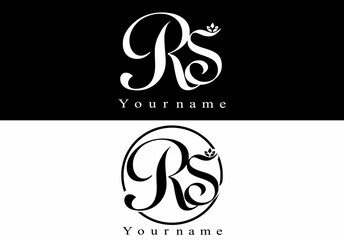INITIAL LOGO R S IN BLACK AND WHITE WITH AN IMPRESSION OF BEAUTY