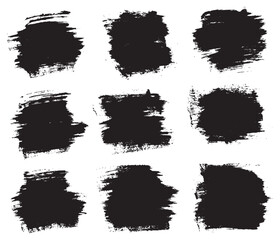 Grunge effect black color brush stroke background