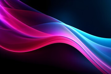 Obraz premium Vibrant Neon Flow: Abstract Waves of Pink and Blue