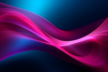 Vibrant Neon Flow: Abstract Waves of Pink and Blue