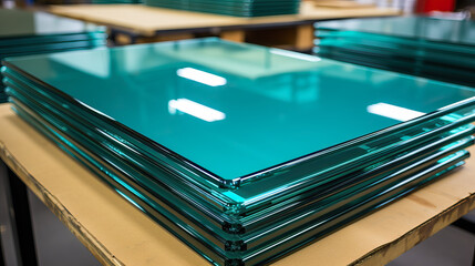 Glass factory produces a variety of glass thicknesses - obrazy, fototapety, plakaty