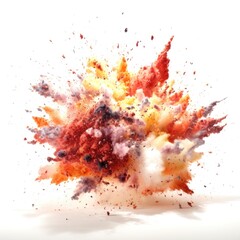 Fototapeta na wymiar Colorful explosions on white background.