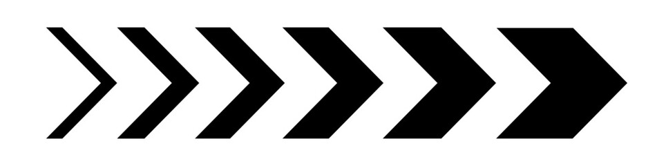  Arrow icon. Sideways arrow icon striped direction sign. Turn right symbol.  Vector 