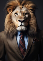 Lion in business suit