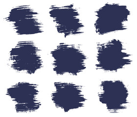 Grunge effect purple ink brush stroke collection