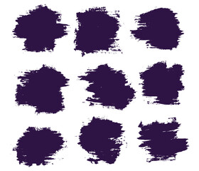 Fototapeta premium Grunge purple brush stroke bundle