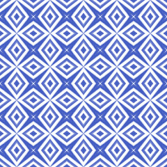 Medallion seamless pattern. Indigo symmetrical