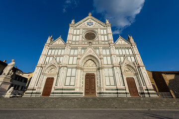 Florence, Italy - June 28, 2023: Basilica of Santa Croce in Florence