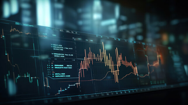 stock market, candlestick graph in stock market, generative ai
