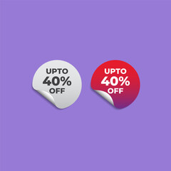 Upto 10 percent off peeling sticker set, price discount promotion labels