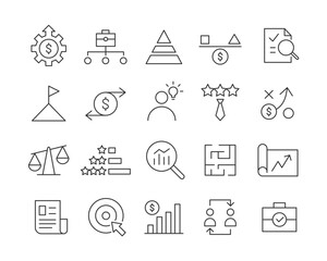 Business and Strategy Icons - Vector Line. Editable Stroke.