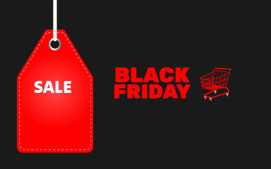 Black Friday sale sign on black background