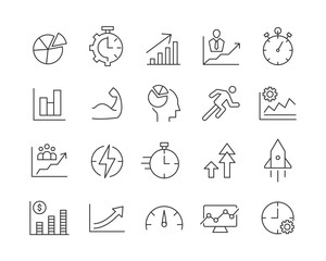 Performance Icons - Vector Line. Editable Stroke.