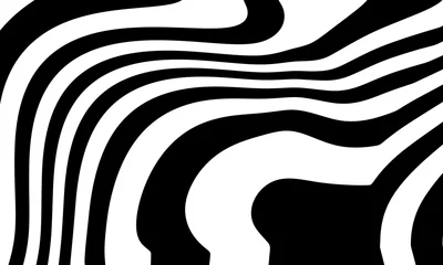 Deurstickers Fondo abstracto de curvas negro y blancas. © Gabrieuskal