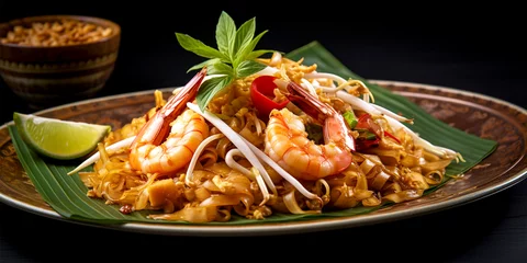 Fotobehang tasty fresh shrimp pad thai © Melinda Nagy