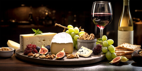 cheese plate and wine