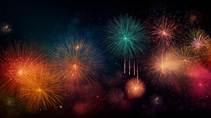 Fototapeta premium Colored fireworks