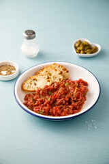 Traditional homemade steak tartare