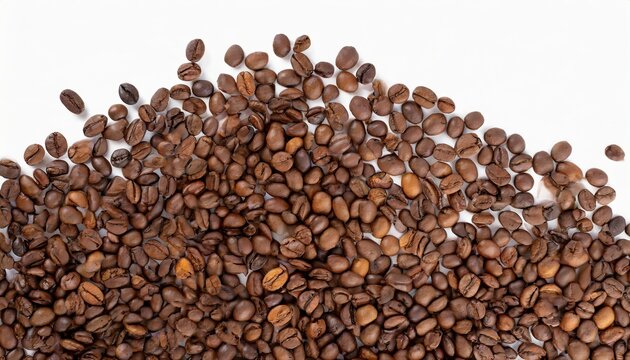 Panoramic coffee beans isolated on white and white background , generated by AI